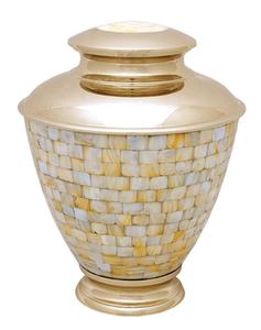 โกศทองเหลืองทนทานสำหรับใส่เถ้ากระดูกสำหรับใส่เถ้ากระดูกของมนุษย์ประดับมุกแท้สำหรับใส่เถ้ากระดูก - Product Image 3