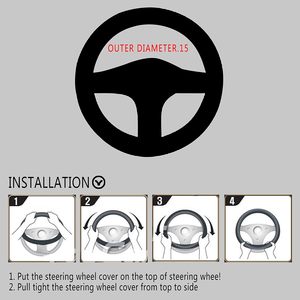 Housse de <span class=keywords><strong>volant</strong></span> de voiture, coussin de protection pour les mains, universel, adaptable, 15'' / <span class=keywords><strong>38</strong></span> <span class=keywords><strong>cm</strong></span> (rouge) - Product Image 4