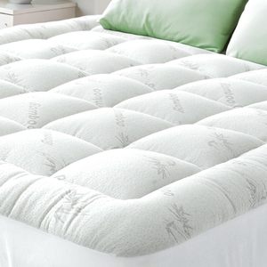 Bambu elyaf yatak Topper mikrofiber kumaş koruyucu yatak iç<span class=keywords><strong>in</strong></span> çift ve ikiz boyutları ev kullanımı yatak örtüsü - Product Image 4
