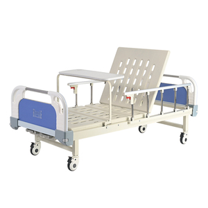 <span class=keywords><strong>Lit</strong></span> <span class=keywords><strong>d</strong></span>'<span class=keywords><strong>hôpital</strong></span> manuel de haute qualité à 2 fonctions avec barrières pliantes en plastique ABS et poteau de perfusion en métal pour patient - Product Image 3