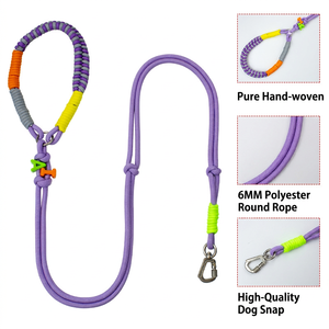 Correa para Perro Tejida a Mano con Cuentas de Letras DIY, Correa de Paracord Ajustable y Clip Metálico - Product Image 4