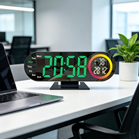 AIKS AK-3827LW Desktop Farbbildschirm Magic LED Digitalanzeige Spiegel Elektronische Leuchtende Farbwechsel Wohnzimmer Geräuschlose Uhr