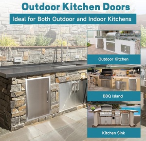 Ngoài trời nhà bếp truy cập cửa 17W x 23H inch thép không gỉ Phải Swing truy cập duy nhất tuôn ra gắn kết xử lý cho tắm gương - Product Image 6