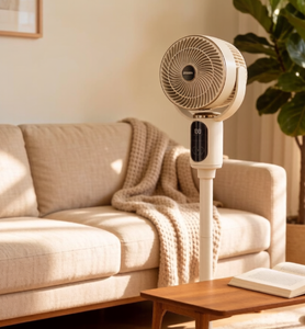 Ventilador de Pie Silencioso y de Bajo Consumo, 220-240V, Temporizador de 7H y Cabezal Ajustable para Sala de Estar o Dormitorio - Product Image 1