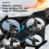 Avion de chasse électrique télécommandé AiJH avec figures acrobatiques à 360° pour enfants et adultes, portée de 50-70 m, piles incluses.