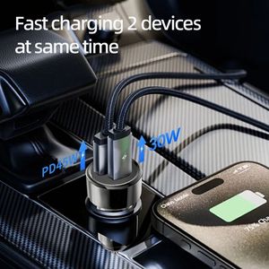Chargeur de voiture 75W prenant en charge la charge ultra-rapide, 2 ports, multi-ports PD45W, chargeur de téléphone portable pour voiture - Product Image 4