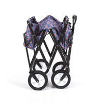 Chariot de camping pliable robuste avec roues de plage, grande capacité de rangement pour usage extérieur, courses et options OEM