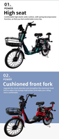 Vélo électrique urbain 1000W 48V 1200Wh Batterie au lithium 3 vitesses Cadre en acier Suspension avant Affichage LCD Freins à tambour Jusqu'à 60 km d'autonomie