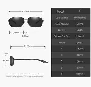 Lunettes de soleil polarisées carrées UV400 pour homme et femme, personnalisables avec logo, pour le sport et la conduite en extérieur, collection 2025 - Product Image 6