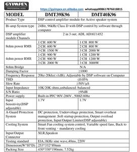 Mô-đun khuếch đại công suất hoạt động 2 trong 3 ra 600W + 600W + 1500W với hệ thống mảng đường dây Hỗ trợ dsp for18/21inch và loa siêu trầm - Product Image 6