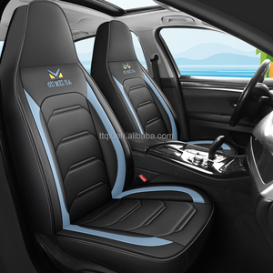 Blue Leather Car Seat Covers - Universal 5-Seat, Airbag Friendly