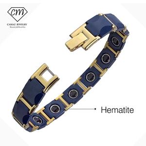 Pulsera de Cerámica con Energía Magnética Cuántica de Tungsteno y Hematita Azul Unisex para la Salud - Product Image 4