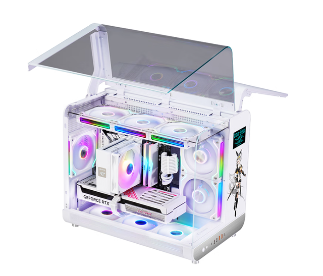 White Mid Tower ATX Desktop Gamer Computer Case with Side LCD Glass-New Design in Stock