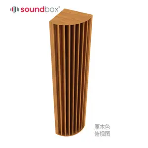 Panel de pared acústico de madera 3D con esquinas de olas de pie de alta calidad, proveedor de China