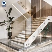 Fabrication directe d'usine Prima avec rampe, escalier droit personnalisé pour villa