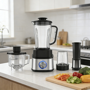 Blender électrique 4 en <span class=keywords><strong>1</strong></span> <span class=keywords><strong>pour</strong></span> usage domestique, parfait <span class=keywords><strong>pour</strong></span> mélanger des smoothies, hacher des légumes, broyer des noix et préparer des jus - Product Image 2