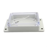 Boîte de jonction rectangulaire en plastique ABS étanche avec couvercle en acrylique transparent et fixation par vis pour câblage électrique extérieur