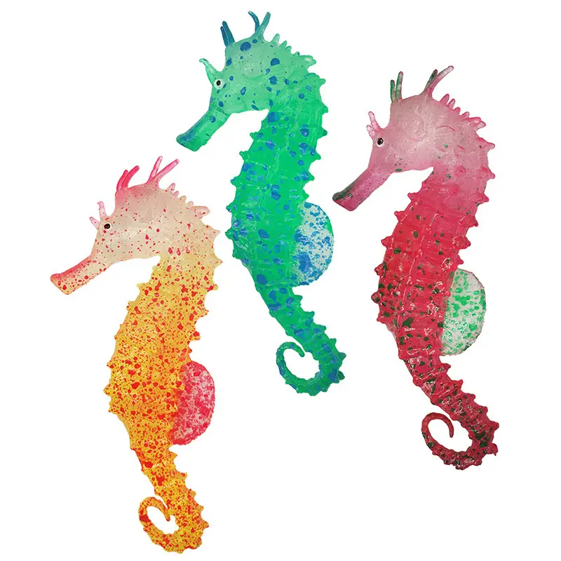 Ornamento de silicona Artificial para acuario, decoración luminosa para pecera, caballo de mar, hipocampo