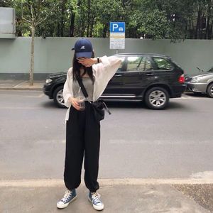 Black Drawstring <b>Shoulder</b> Bag With Thick <b>Strap</b> Minimalist Crossbody Bag For Women - Product Image 3