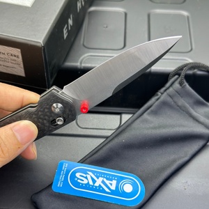 Cuchillo Plegable de Defensa Personal BM485 con Mango de Fibra de Carbono y Hoja de Acero M390, Punta de Lanza, Grosor de 0.3mm - Cuchillo de Camping OEM - Product Image 1