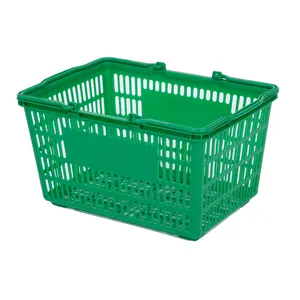 Best Price Plastic Shopping Baskets With 2 Handle Carry Plastic Shopping Basket For Store Used