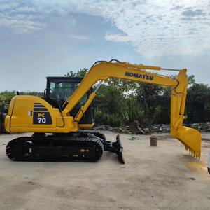 Excavadora de orugas mini Komatsu PC70 PC70-7 PC70-8 de 7 toneladas de segunda mano, maquinaria hidráulica para excavación y movimiento de tierras con caja de cambios y certificación CE - Product Image 2