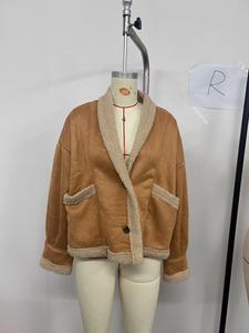 2025 automne hiver nouveau manteau de <span class=keywords><strong>laine</strong></span> pour les femmes européennes américaines pour <span class=keywords><strong>Amazon</strong></span> commerce extérieur transfrontalier simple boutonnage <span class=keywords><strong>fourrure</strong></span> ample - Product Image 5