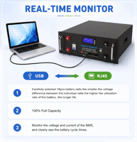 Batterie LiFePO4 51,2 V 100 Ah à montage en rack avec BMS intelligent, RS485 CAN pour serveur IA, centre de données, calcul en périphérie, alimentation de secours UPS