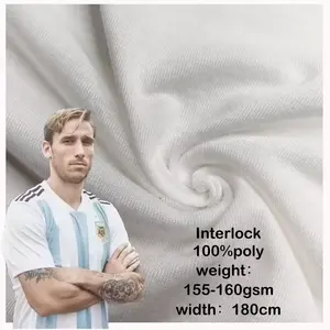 Wholesale Kids Adult 155Gsm Lightweight Soccer Jersey Recycled Sublimation Sport Interlock Dryfit Fabric For Football Shirt