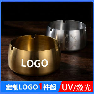 Stainless Steel <b>Ashtray</b> 10cm Round Gold Creative Design For Home Hotel Restaurant - Product Image 5