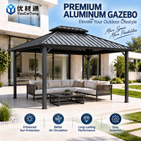 Pergola à structure en aluminium, pavillon d'ombrage pour l'hôtellerie, idéal pour les terrasses d'hôtels et restaurants, les repas en plein air et les zones de loisirs pour les clients.