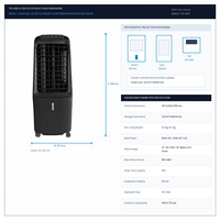 Pendingin Udara Digital 60W AC 30W DC dengan Kontrol Sentuh, Bertenaga Baterai, untuk Pesta di Taman, Desain Tanpa Kabel