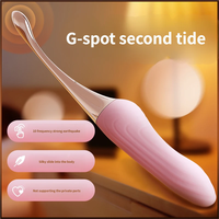 Weiblicher Vibrator mit variabler Frequenz, 10 Geschwindigkeiten, Dildo-AV-Massagestab, Delfin-Sprungfunktion, Mini-USB-wiederaufladbar, wasserdichter Vibrationsstab