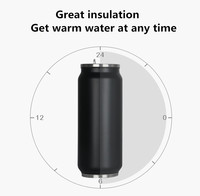 Bouteille isotherme personnalisable en acier inoxydable à double paroi de 350/500 ml (12 oz/17 oz) pour canettes de cola, avec couvercle rabattable