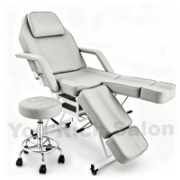 Table de massage esthétique ergonomique en gros avec logo personnalisé, ensemble de tabourets roulants hydrauliques confortables pour soins du visage et spa