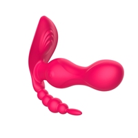 Vibrateur portable pour culotte avec télécommande, 3-en-1, point G, clitoris, anal, 10 fréquences, étanche IPX6, rechargeable par USB, en silicone