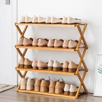 Support de rangement pliant multifonctionnel, étagère économique simple pour la maison, étagère pour chaussures en bambou