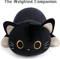 Peluche originale Black Cat de 13 pouces, super douce, jouet en peluche, oreiller, cadeau de Noël pour enfants et adultes
