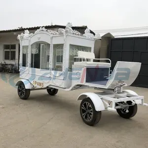 Funeral Industry Wholesale Coffin Carriage / Funeral Church Funeral Carriage / Van Glass Coffin Cart For Sale
