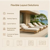 Chaise longue d'extérieur en teck, imperméable, pour piscine, plage, hôtel, terrasse, chaise longue de piscine