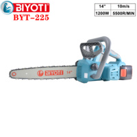 BIYOTI BYT-225 14 Zoll 1200W Industrielle Akku-Kettensäge mit Bürstenlosem Motor Kabellose Holzschneidemaschine