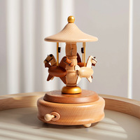 Boîte à musique en bois créative faite à la main, carrousel, fille dansant, ballet, décoration de la maison, artisanat, cadeau d'anniversaire, jouets promotionnels