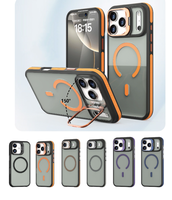 Nouveaux produits 2026 : Coque arrière magnétique translucide avec béquille pour appareil photo, antichoc, pour iPhone 15 Pro Max, 16, 17, 18, S24 Ultra