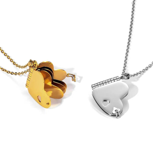 Kalung Rantai Buku Bentuk Hati dari Baja Anti Karat dengan Logo Kustom, Kerajinan Tangan, Panjang Dapat Disesuaikan, Hadiah Ulang Tahun - Product Image 2