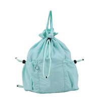 Sac à bandoulière léger en nylon avec cordon de serrage, convertible en sac à dos multi-usage, imperméable, grande capacité en polyester, vente en gros d'usine pour femmes