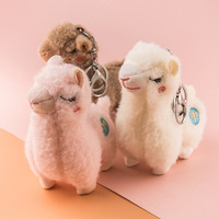 Mini porte-clés en peluche alpaga mignon, porte-clés en peluche personnalisé bon marché