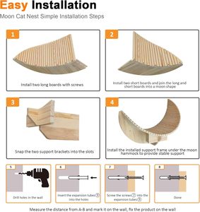 Estante de <span class=keywords><strong>gato</strong></span> de luna de madera 202407 para pared y perchas Muebles de pared de <span class=keywords><strong>gato</strong></span> para gatos de interior - Product Image 5
