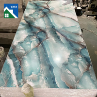 Feuilles de marbre enduites UV à haute brillance flexibles de 3mm de panneau en plastique décoratif auto-adhésif coloré de PVC