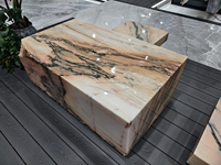 Table basse de luxe sur mesure en marbre naturel sculpté à la main, bloc massif, écologique, minimaliste, pour cuisine et salle à manger