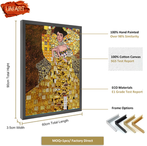 Uniart 100% Tinh Khiết Handmade Cổ Điển Lá Vàng Hình Bức Tranh Tác Phẩm Nghệ Thuật Tùy Chỉnh Acrylic Vải Sang Trọng Sơn Dầu Tường Nghệ Thuật Trang Trí Nội Thất - Product Image 3